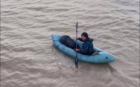 Aventureiro japonês navegando de caiaque é avistado por pescadores no rio Amazonas