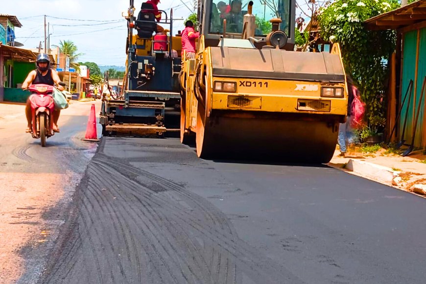 Governo do Estado investe em pavimentação asfáltica em Vitória do Jari
