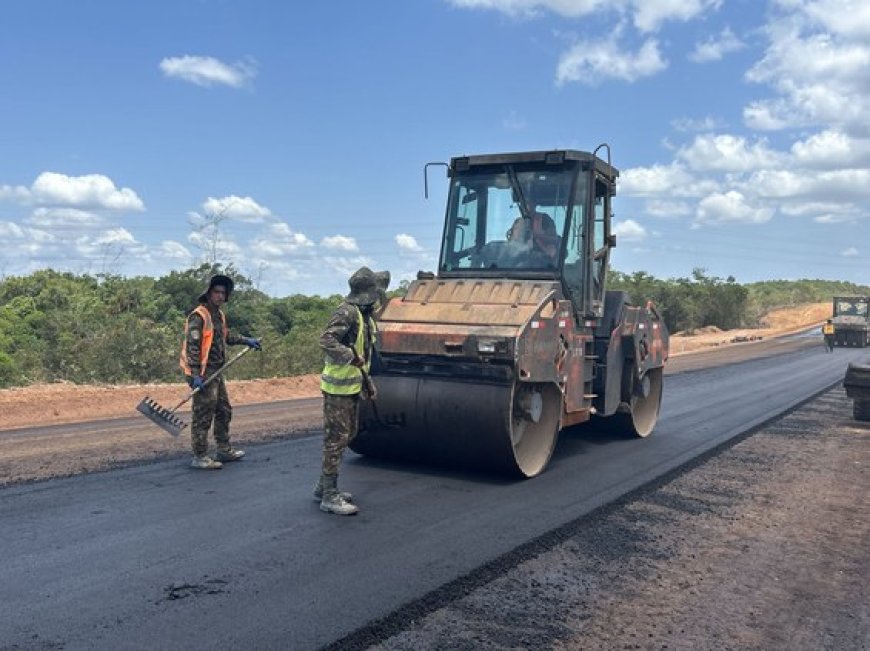 DNIT avança na pavimentação do Lote 4 da BR-156/AP, No trecho Macapá/Jari
