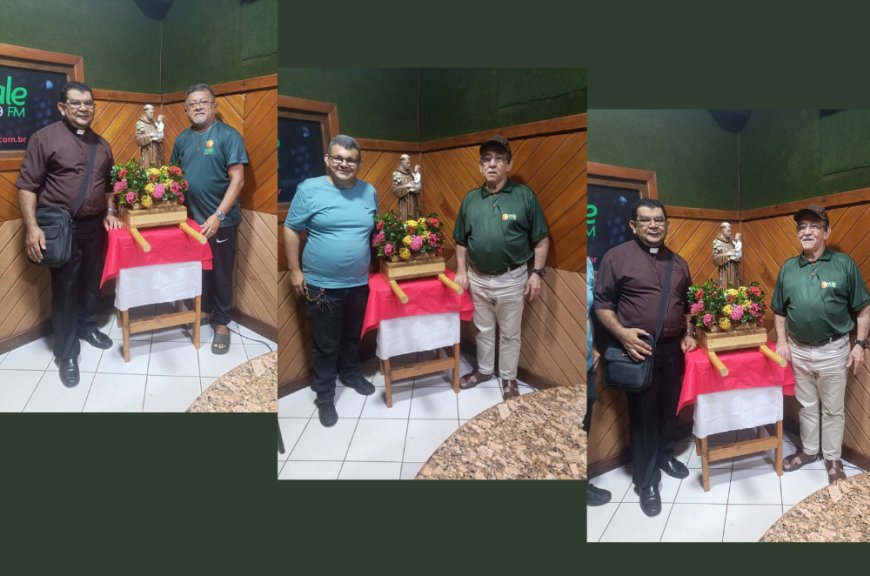 Imagem peregrina de Santo Antônio do Jari chega à Rádio Vale FM.